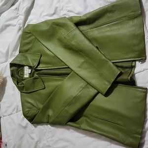 Vintage genuine green leather  worthington jacket